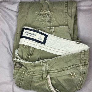 Abercrombie Kids distressed olive green cargo pants.